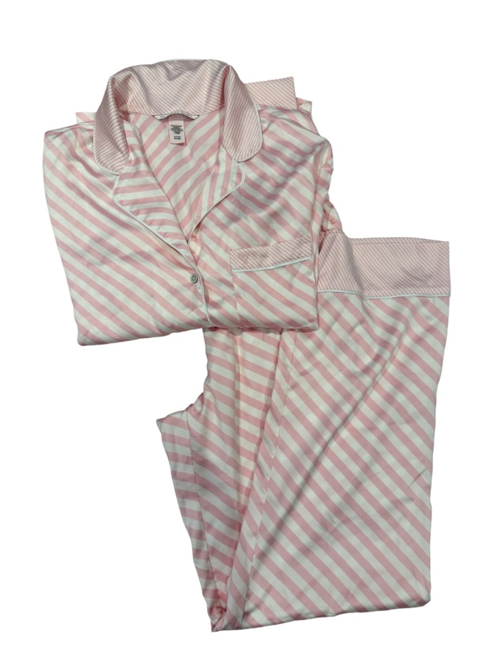 Victoria's Secret Pink and White Striped Pajama Set